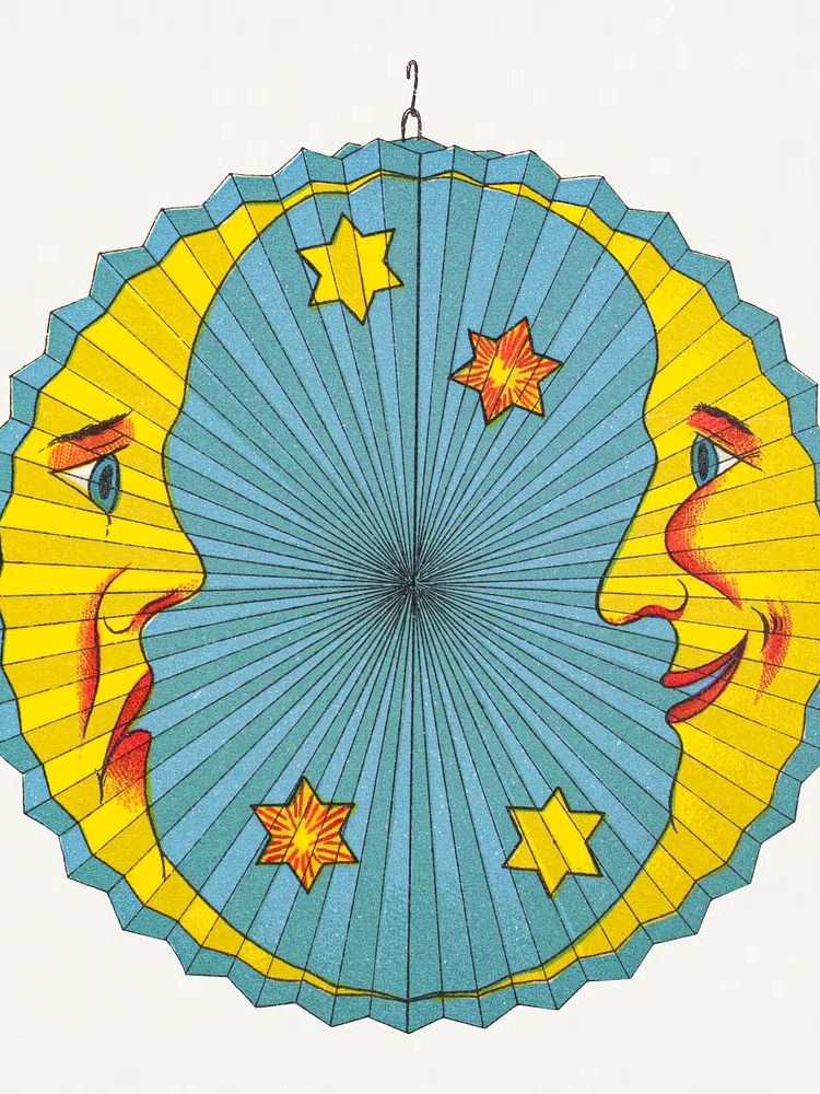 Moon and Sun Vintage Print. poster — vintage art