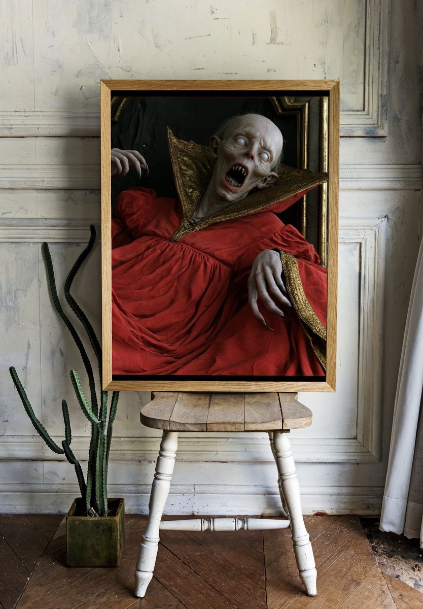 Vampire Horror Portrait Print. — room view 1