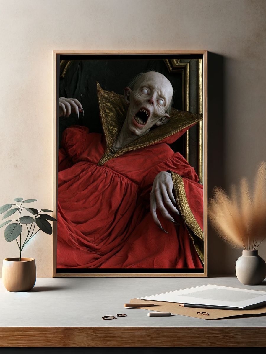 Vampire Horror Portrait Print. — room view 2