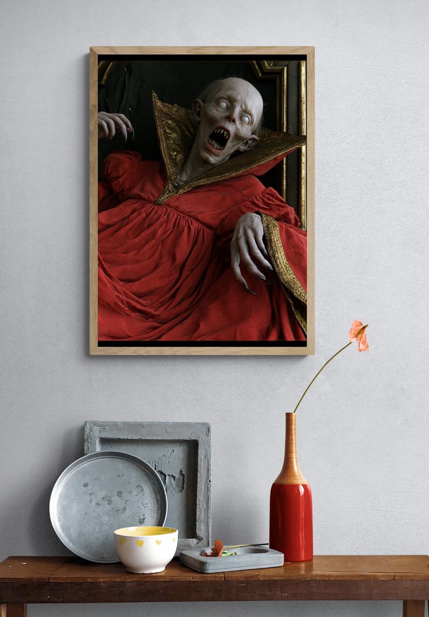 Vampire Horror Portrait Print. — room view 3
