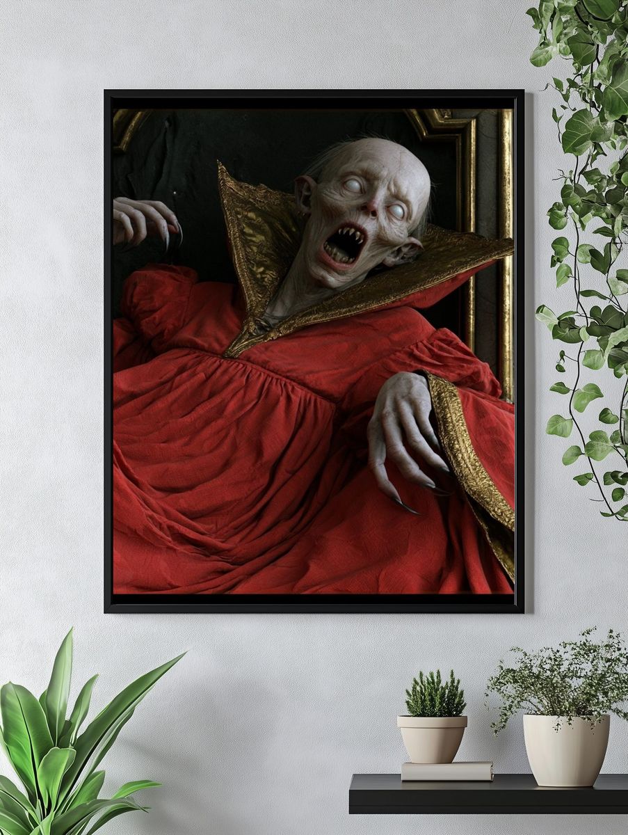 Vampire Horror Portrait Print. — room view 4