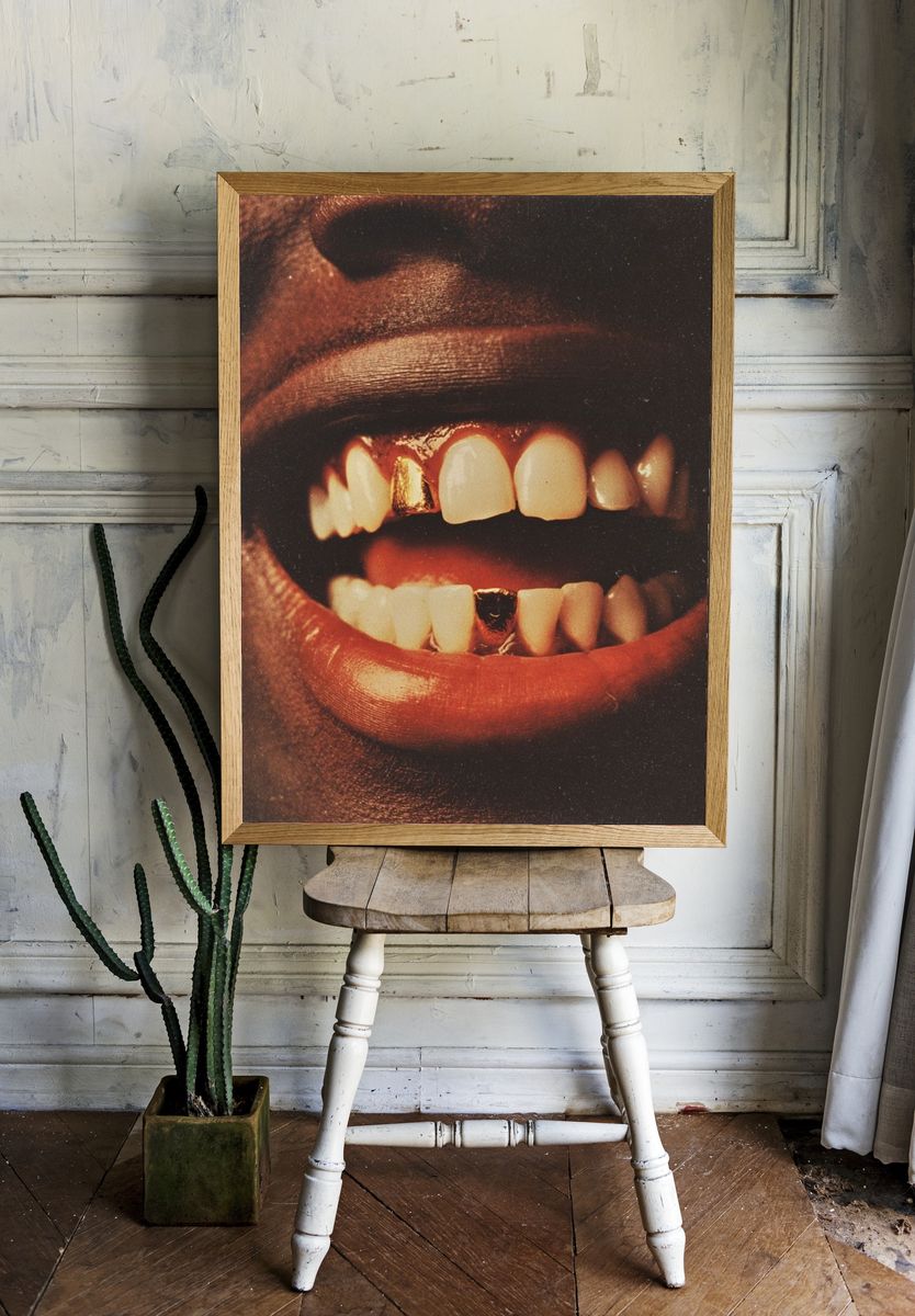 Vampire Mouth Vintage Poster. — room view 1