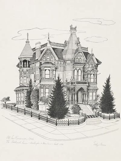 Victorian Mansion Illustration Poster. poster