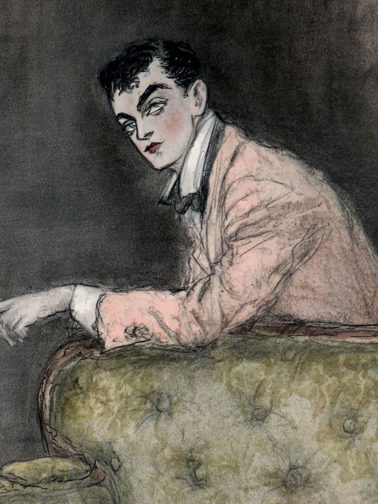 Elegant Man in Pink Suit — Vintage Print. poster — vintage art