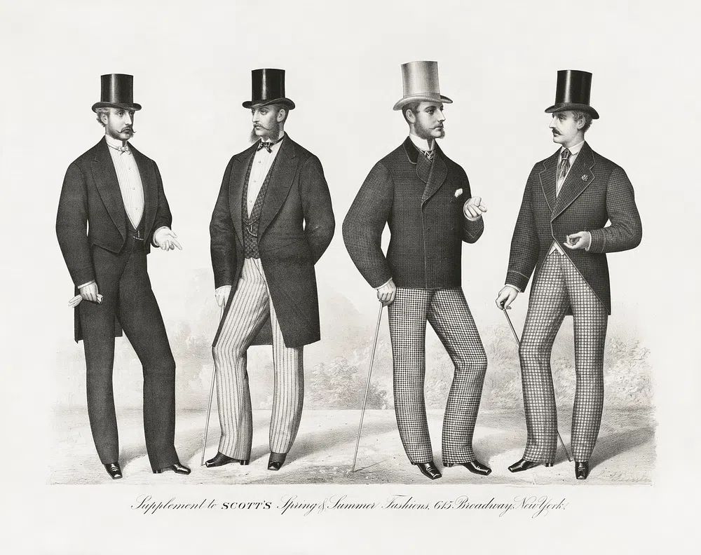 Victorian Men's Fashion — Vintage Print. poster — vintage art