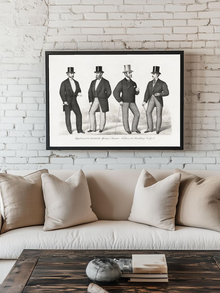 Victorian Men's Fashion — Vintage Print. — room view 1