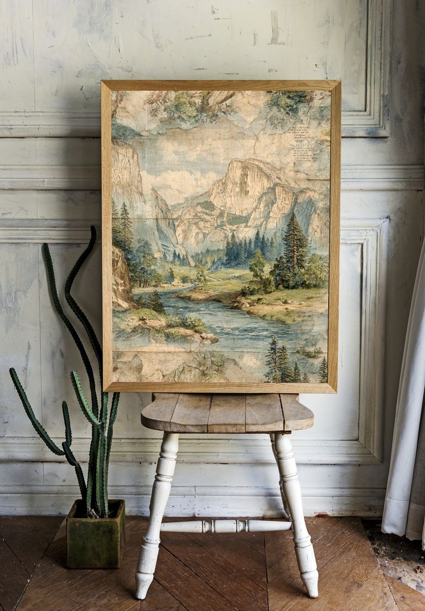 Mountain Landscape — Vintage Print. — room view 1