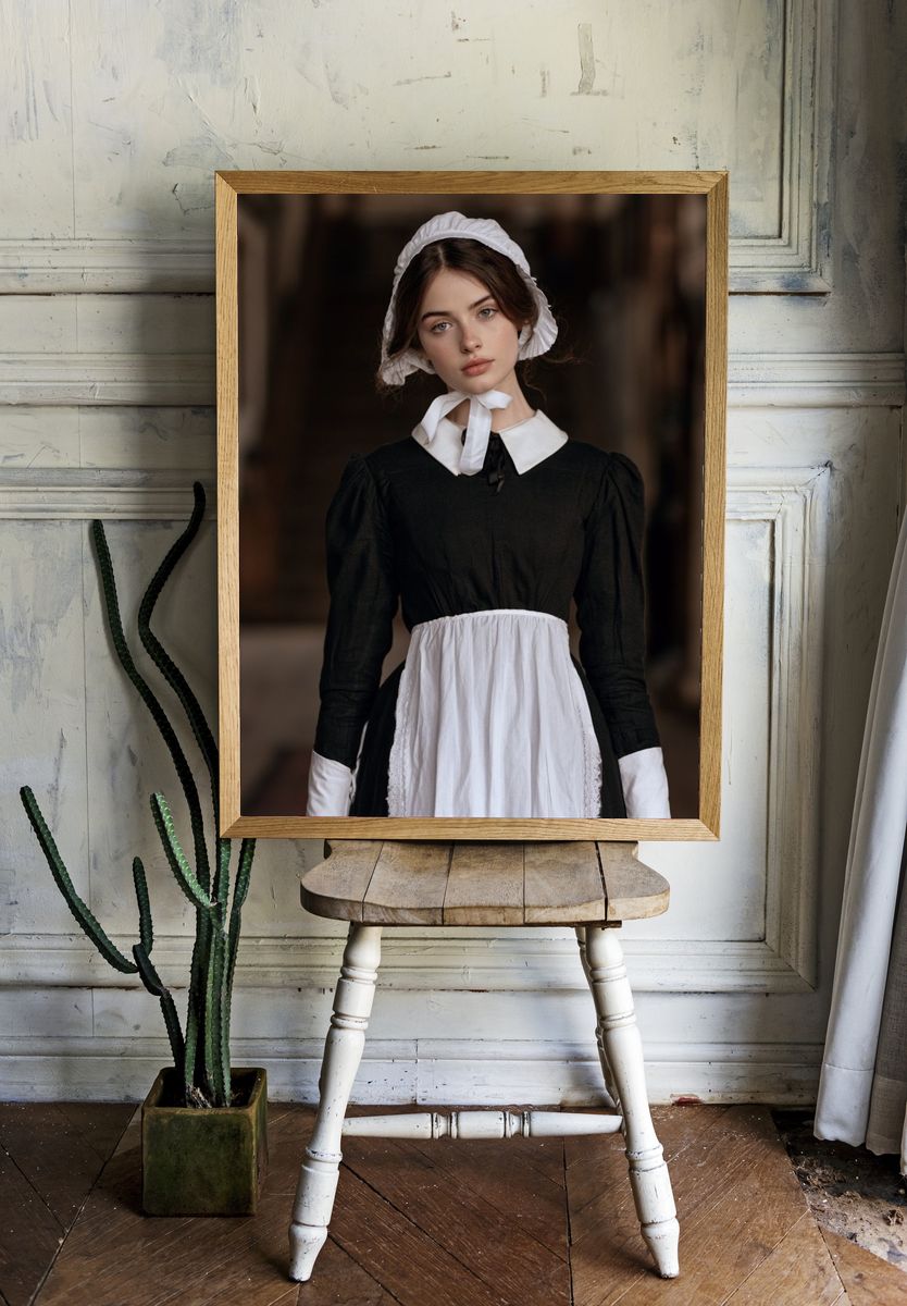 Victorian Maid Portrait Photography Poster. — room view 1