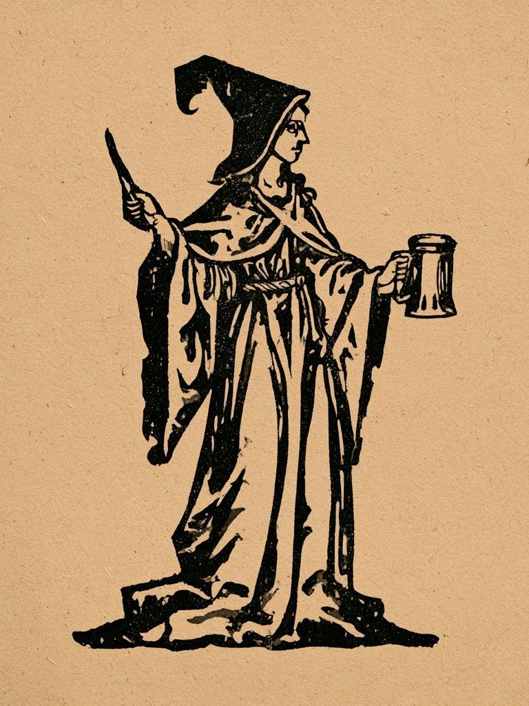 Medieval Monk Illustration Poster. poster — vintage art
