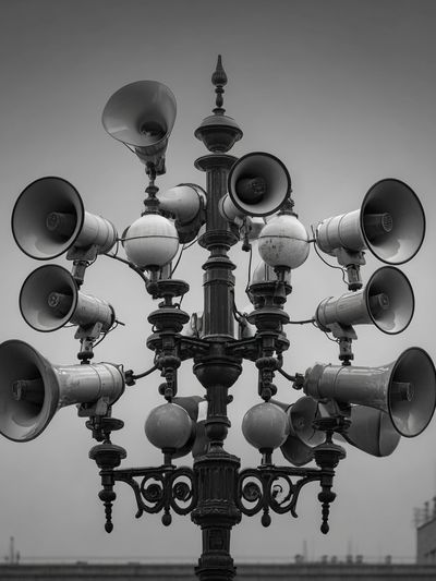 Vintage Megaphone Street Lamp — Photography Print. poster print