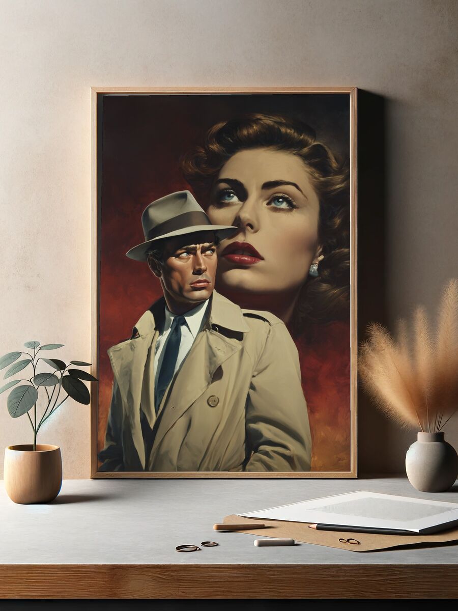 Classic Noir Detective — Vintage Print. — room view 2