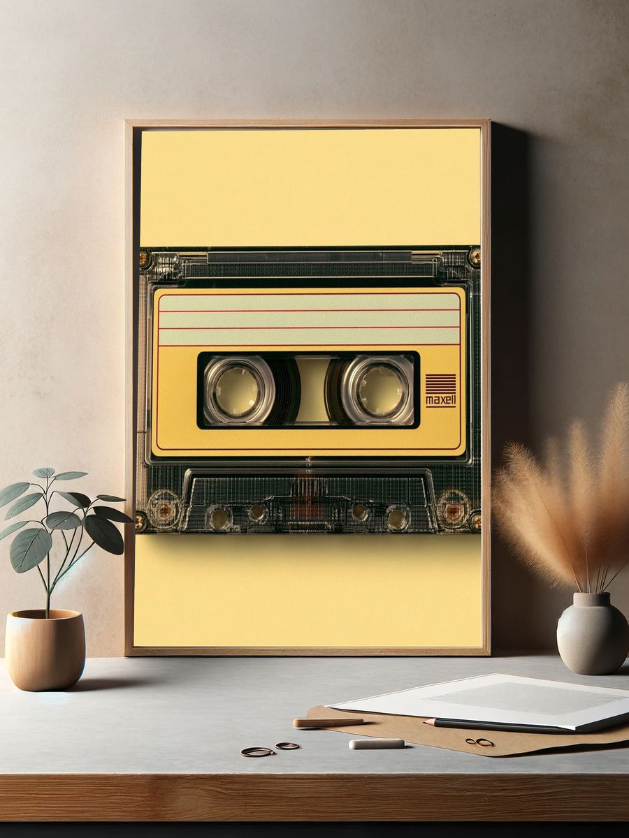 Vintage Cassette Tape Poster. — room view 2