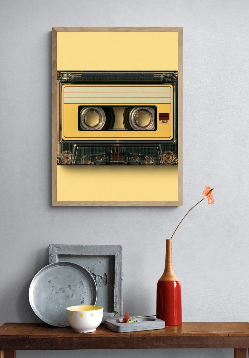 Vintage Cassette Tape Poster. — room view 3