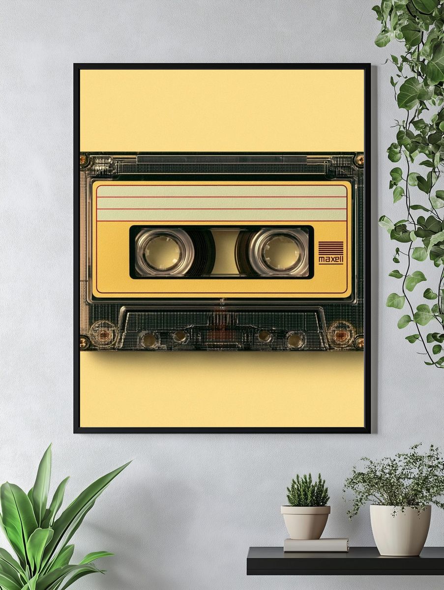 Vintage Cassette Tape Poster. — room view 4