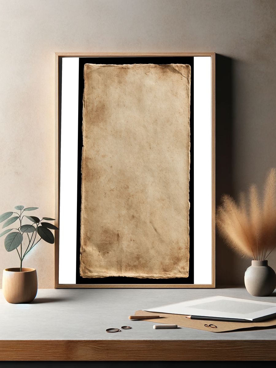 Aged Parchment Texture Print. — room view 2