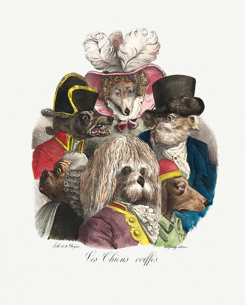 Les Chiens Coiffés (ca. 1825). poster detail