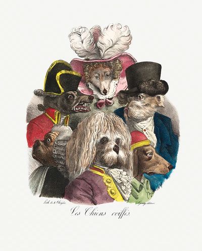 Les Chiens Coiffés (ca. 1825). poster