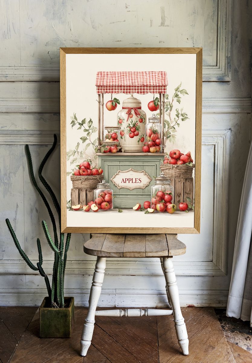 Apples Vintage Print. — room view 1