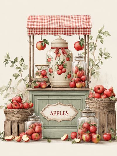 Apples Vintage Print. poster