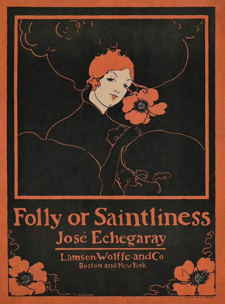 Folly Saintliness (1895) vintage poster. poster detail