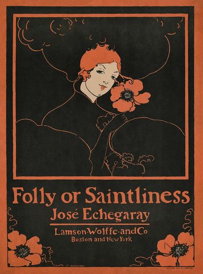Folly Saintliness (1895) vintage poster. poster print