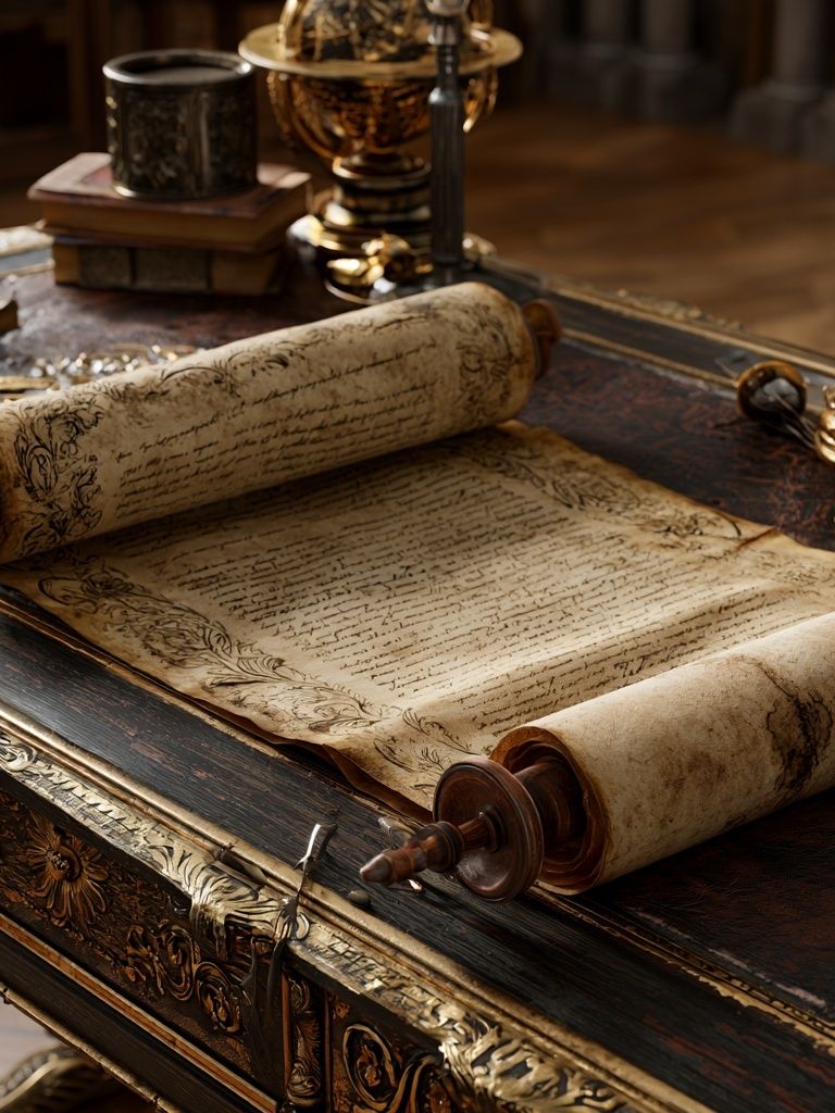 Antique Scroll Still Life Poster.