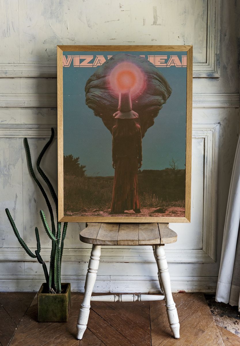 Wizard Head Surreal Vintage Poster. — room view 1
