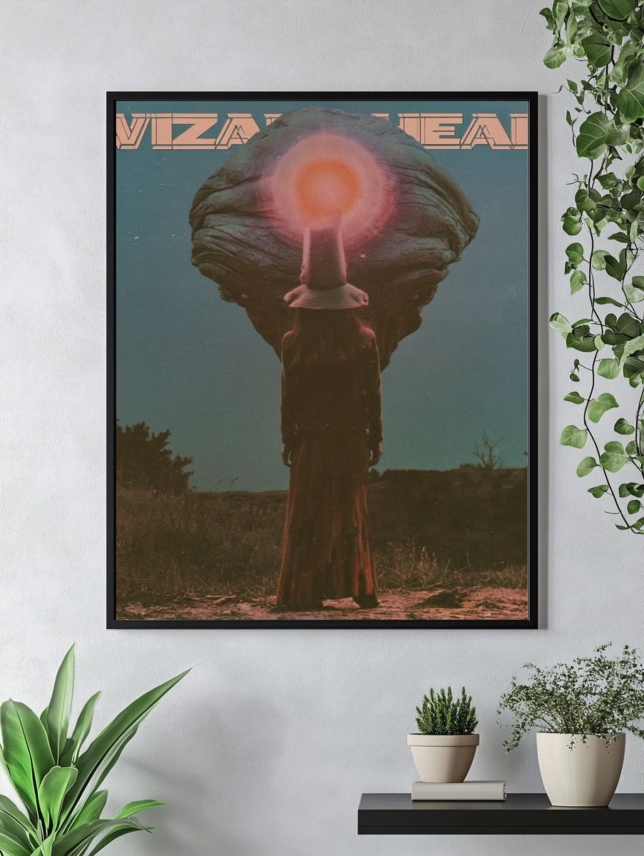 Wizard Head Surreal Vintage Poster. — room view 4