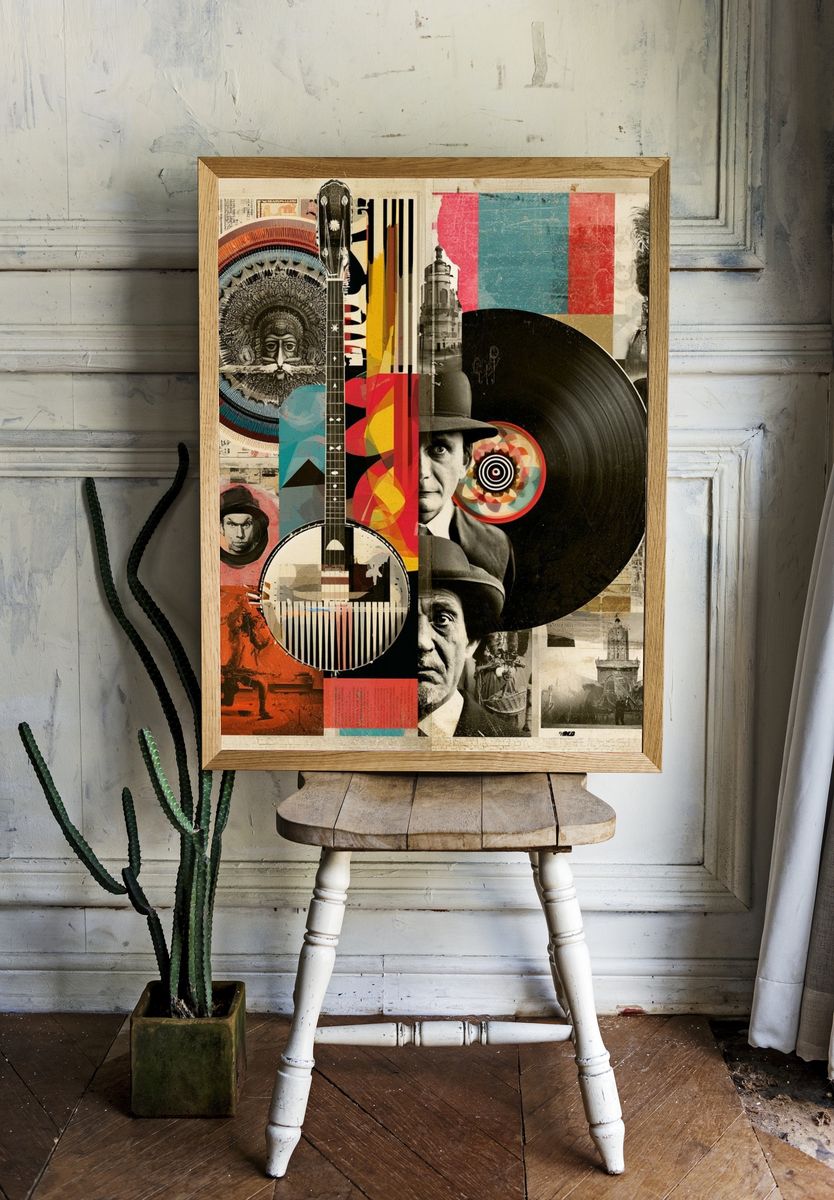 Kulturhausen Collage Vintage Poster. room preview