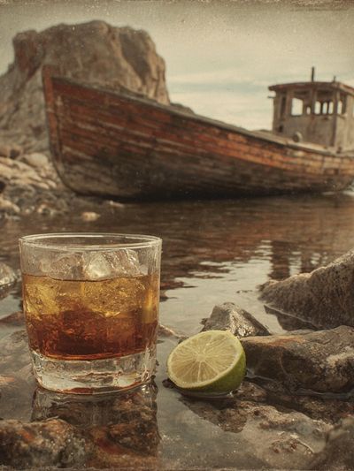 Whiskey by the Shore Vintage Print. poster