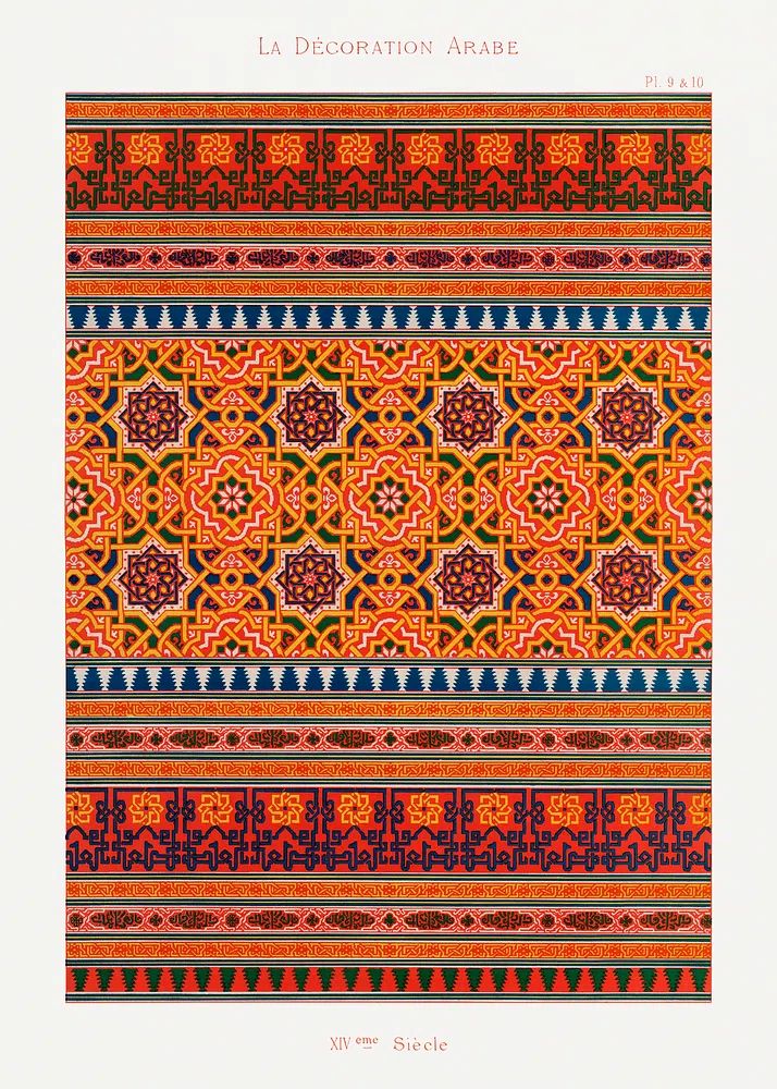 Arab Decoration Patterns — Vintage Print. poster detail