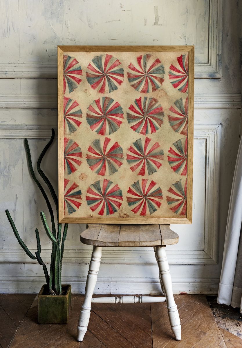 Colorful Swirl Pattern — Vintage Print. — room view 1