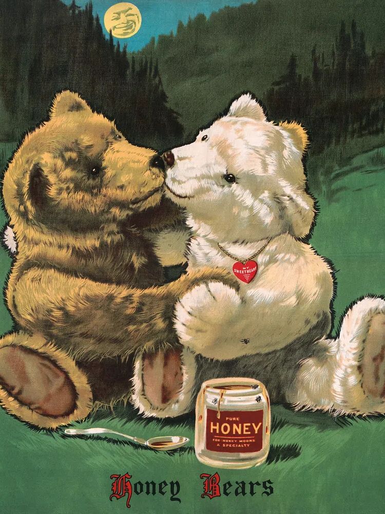 Aesthetic cute teddy bear print. poster detail