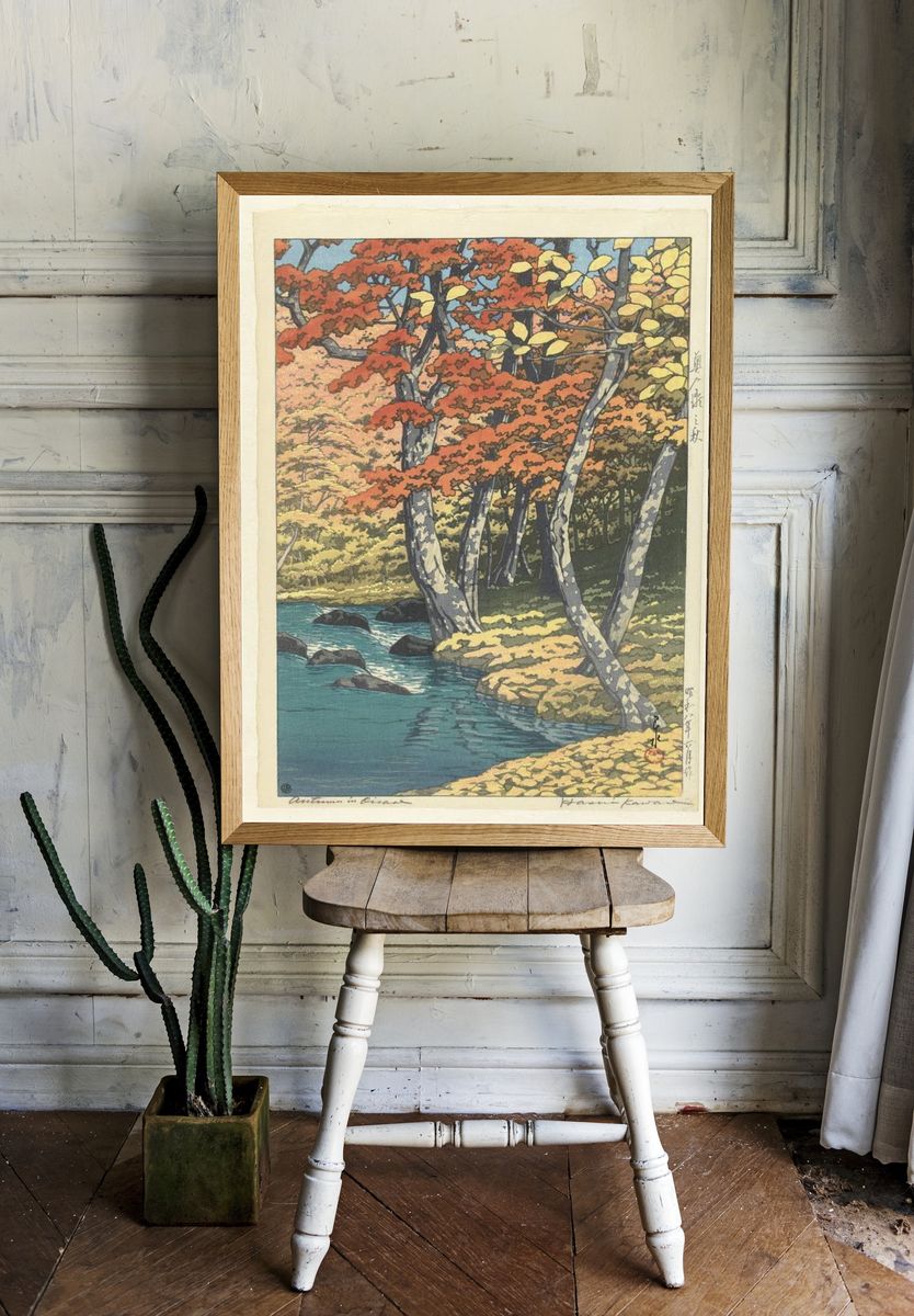 Autumn in Eiraku — Vintage Print. room preview
