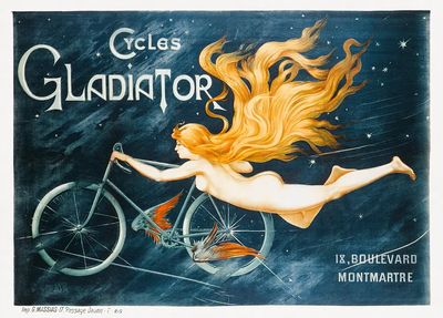 Cycles Gladiator (1895) lithography. Original. poster