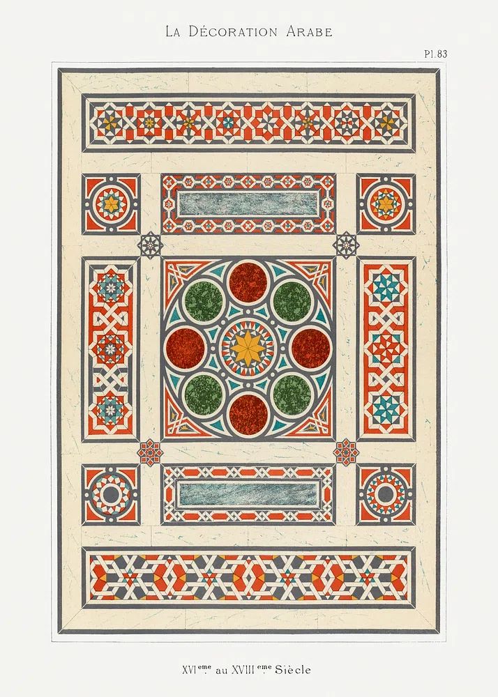 Arabesque Decorative Patterns — Vintage Print. poster detail