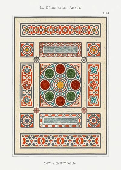 Arabesque Decorative Patterns — Vintage Print. poster