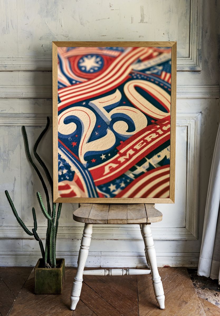 American 250 Patriotic Vintage Poster. — room view 1