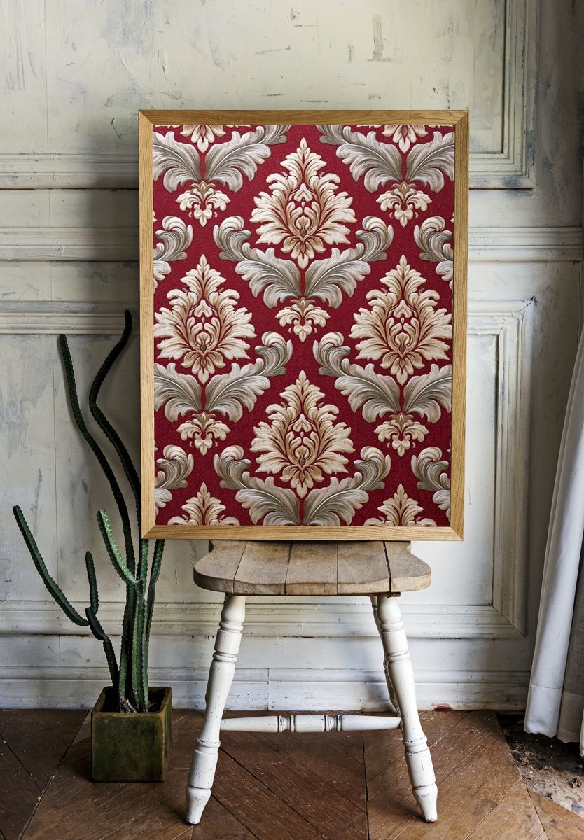 Baroque Damask Pattern Poster. room preview