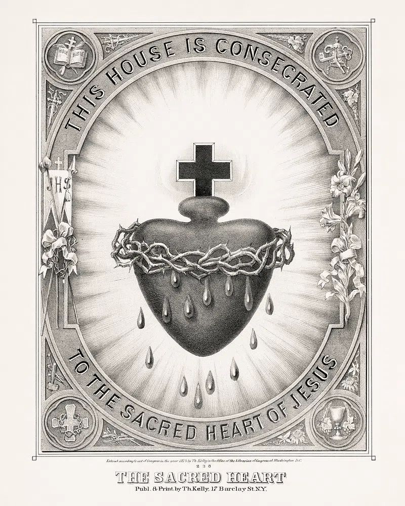 sacred heart. This house is. poster — vintage art