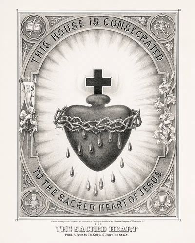 sacred heart. This house is. poster print