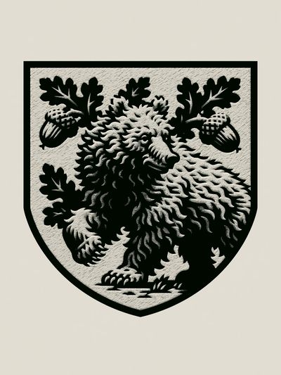Heraldic Lion Crest Print. poster