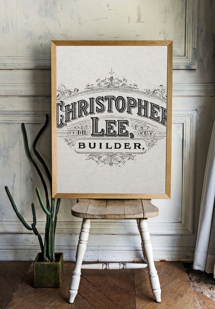 Christopher Lee Builder Vintage Print. — room view 1