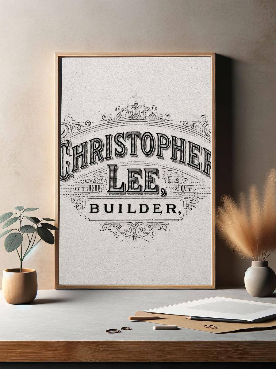 Christopher Lee Builder Vintage Print. — room view 2