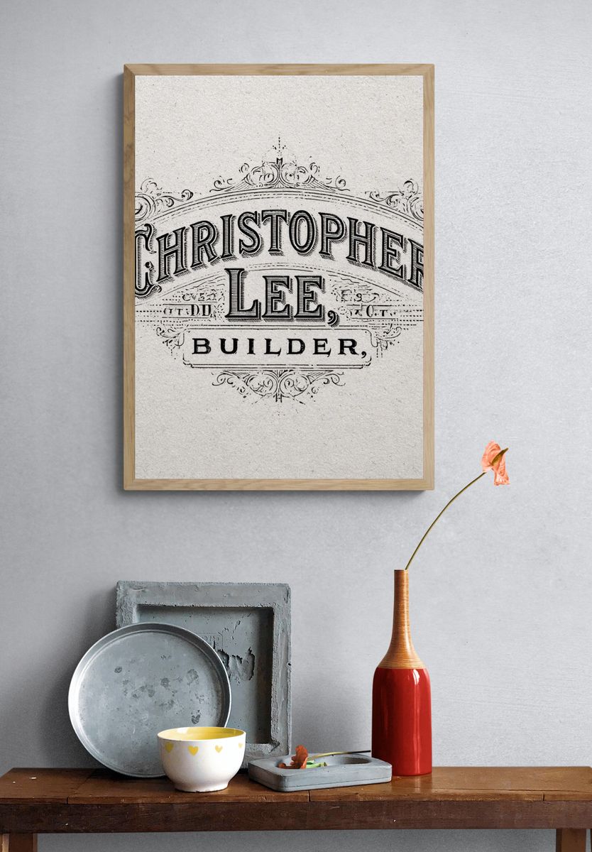 Christopher Lee Builder Vintage Print. — room view 3