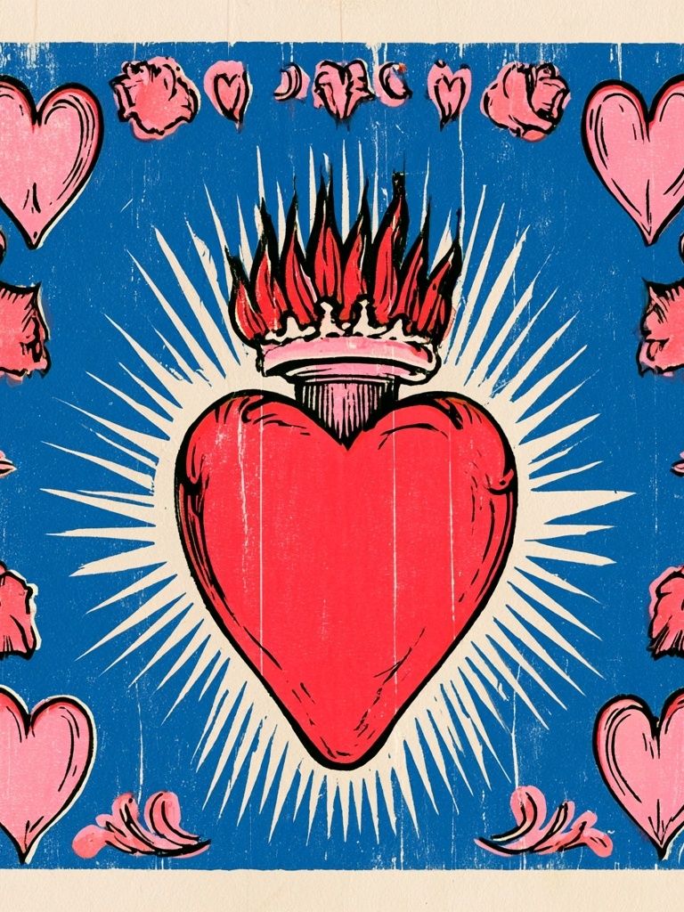 Sacred Heart Vintage Poster. poster — vintage art