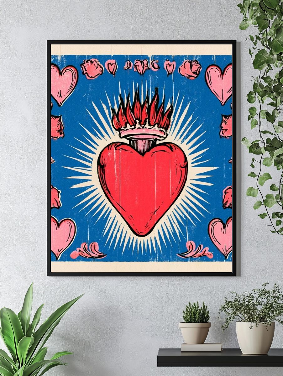 Sacred Heart Vintage Poster. — room view 4