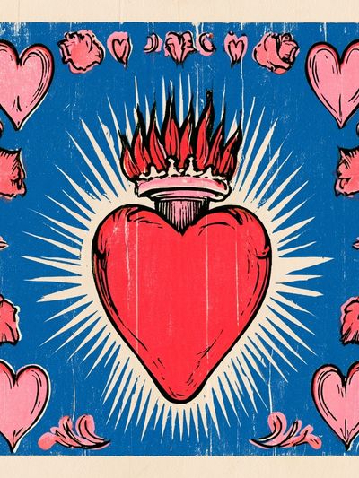 Sacred Heart Vintage Poster. poster