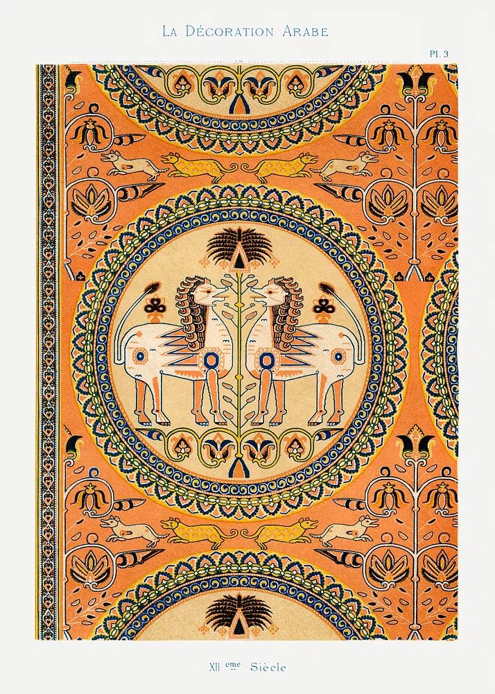 Vintage arabesque decoration, plate no. poster — vintage art