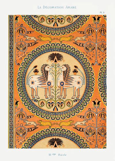 Vintage arabesque decoration, plate no. poster print